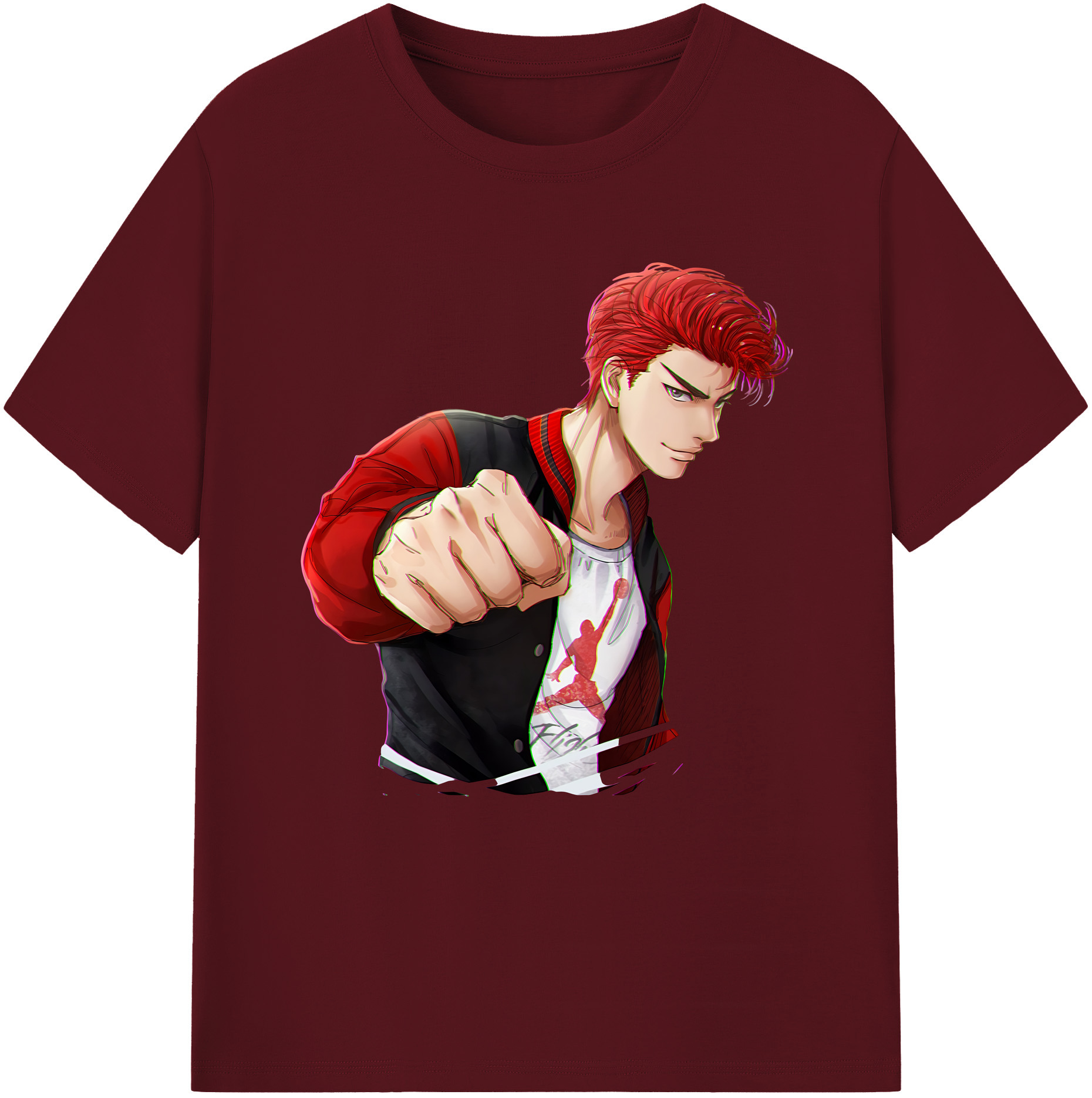 SLAM DUNK／スラムダンク 綿100％半袖Tシャツ（フロントプリント）